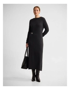 Adelaide Knitted Dress With Brooch