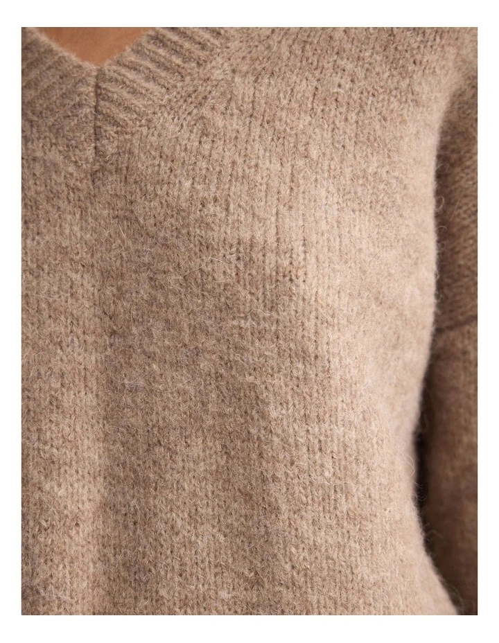 Bridgette Alpaca Blend V-Neck in Sand image 6