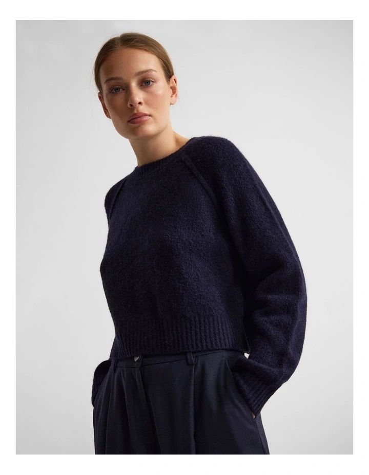Mei Alpaca Blend Crew Neck in Navy image 4