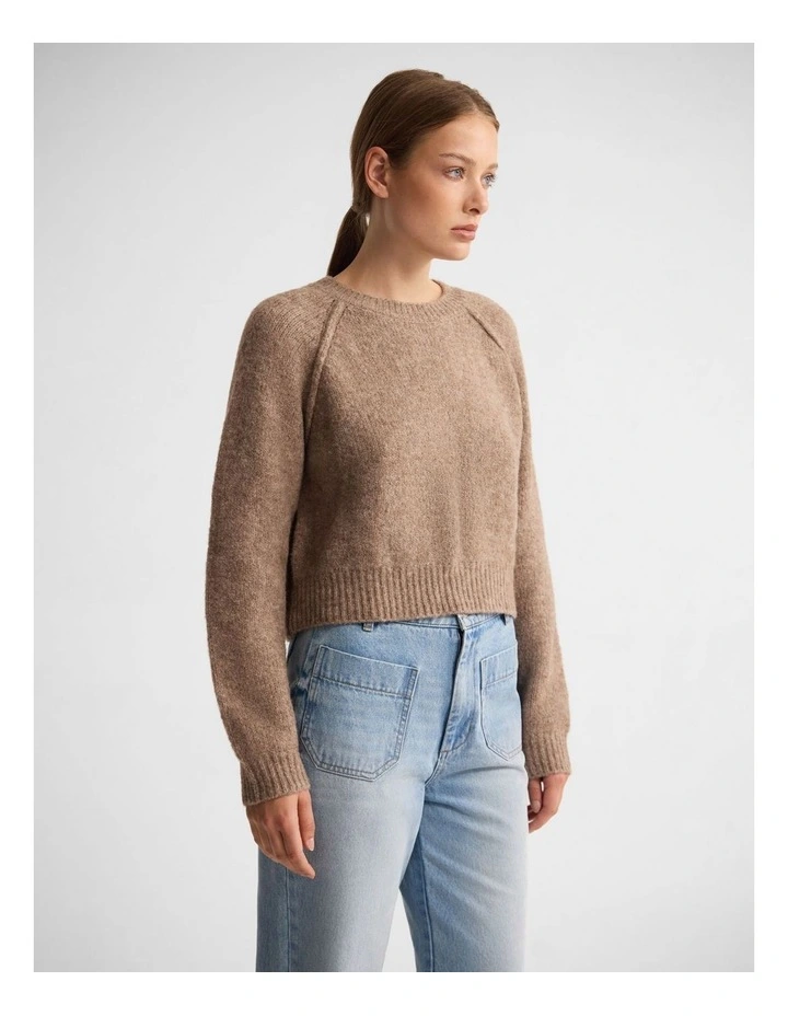 Mei Alpaca Blend Crew Neck in Brown image 3