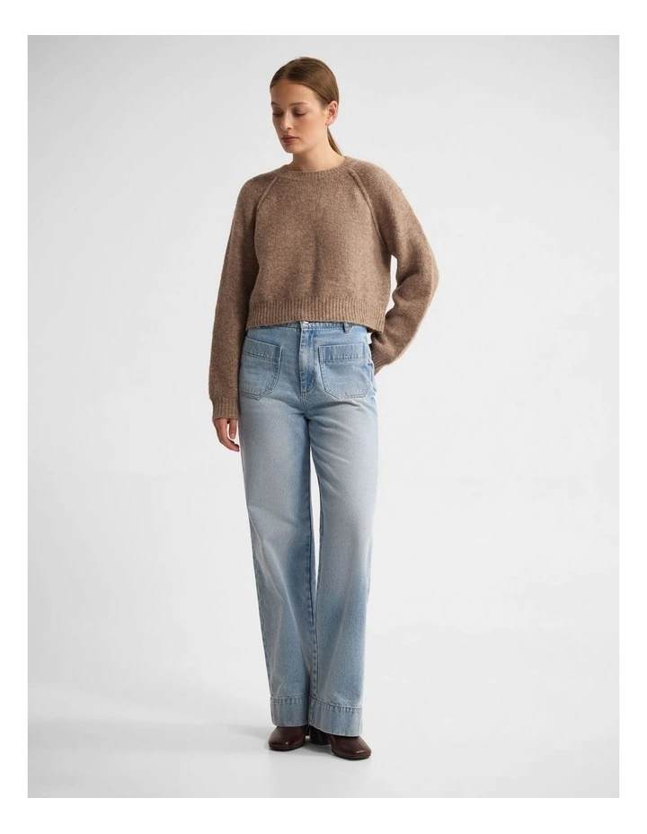 Mei Alpaca Blend Crew Neck in Brown image 5