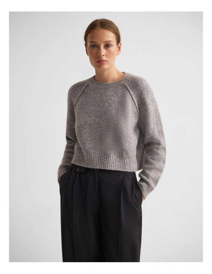 Mei Alpaca Blend Crew Neck in Grey image 1