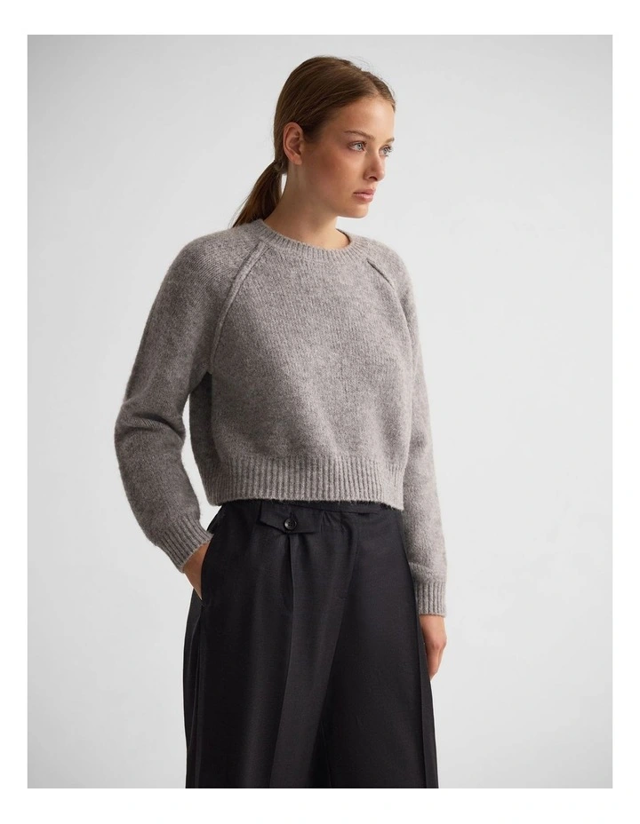 Mei Alpaca Blend Crew Neck in Grey image 3