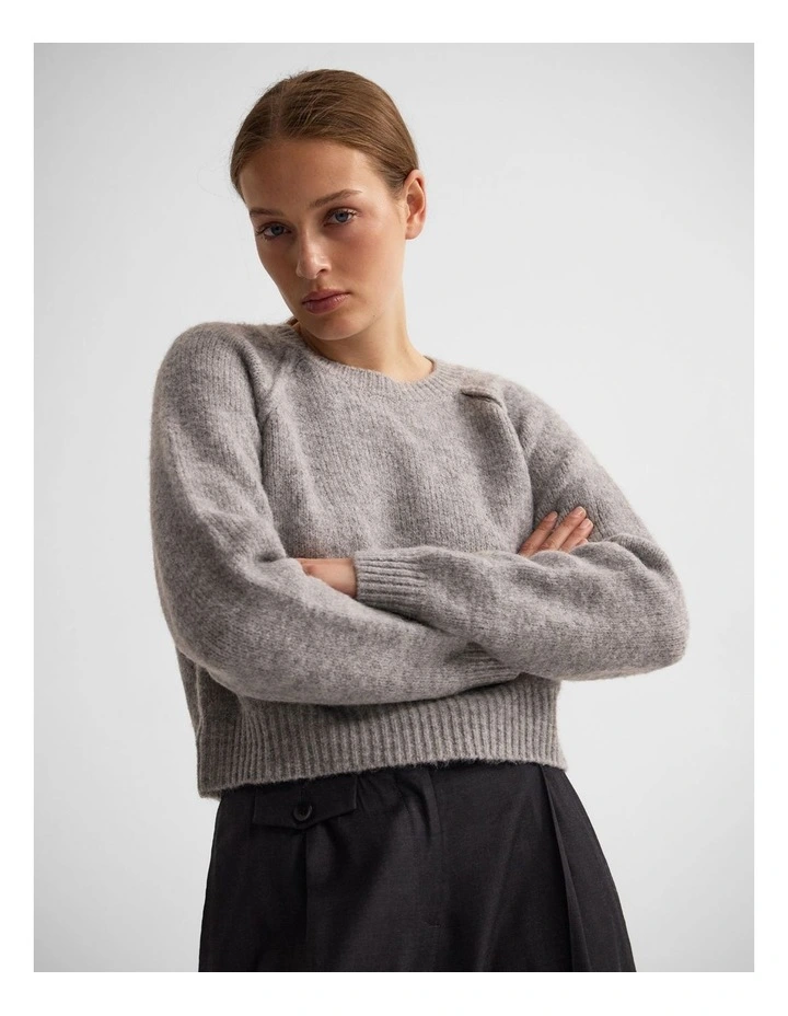 Mei Alpaca Blend Crew Neck in Grey image 4