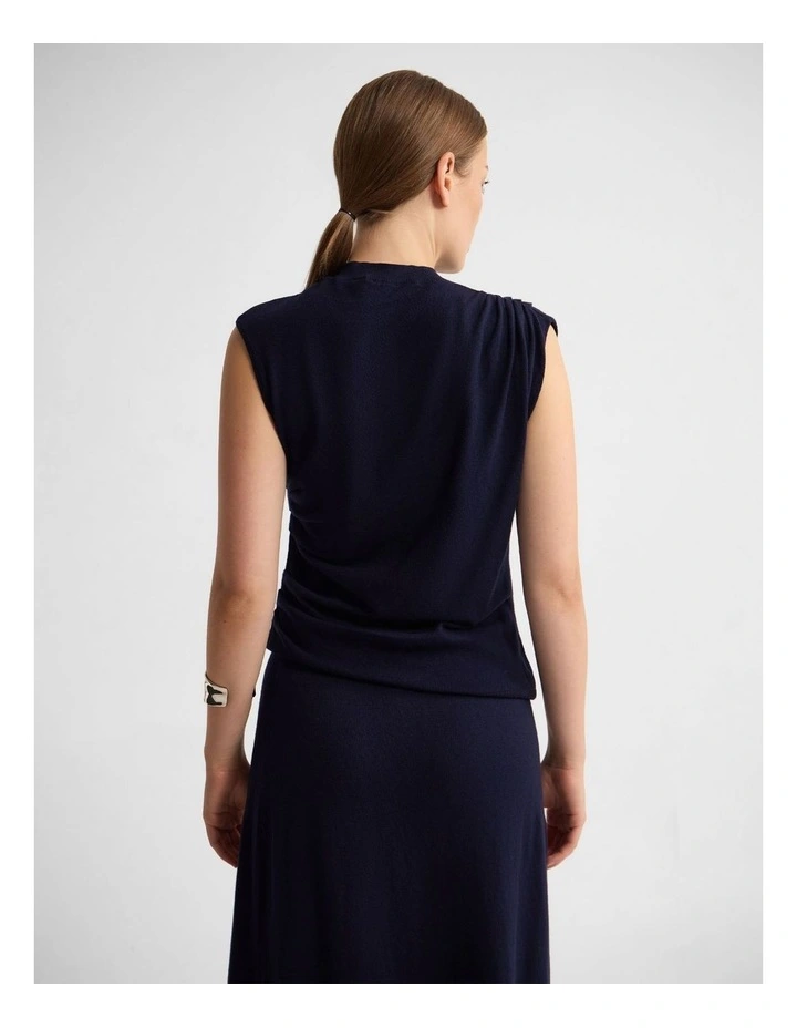 Adriana Cashmere Blend Top in Navy image 2