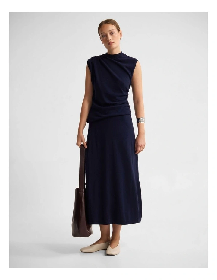 Adriana Cashmere Blend Top in Navy image 5