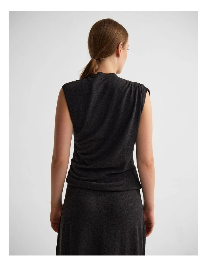 Adriana Cashmere Blend Top in Charcoal image 2