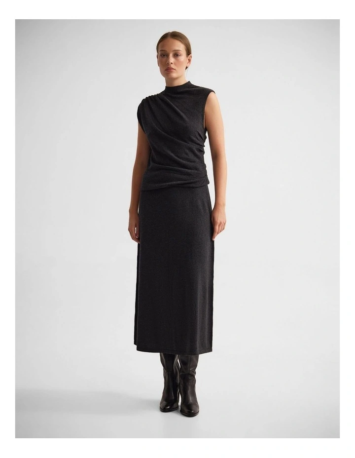 Adriana Cashmere Blend Top in Charcoal image 5
