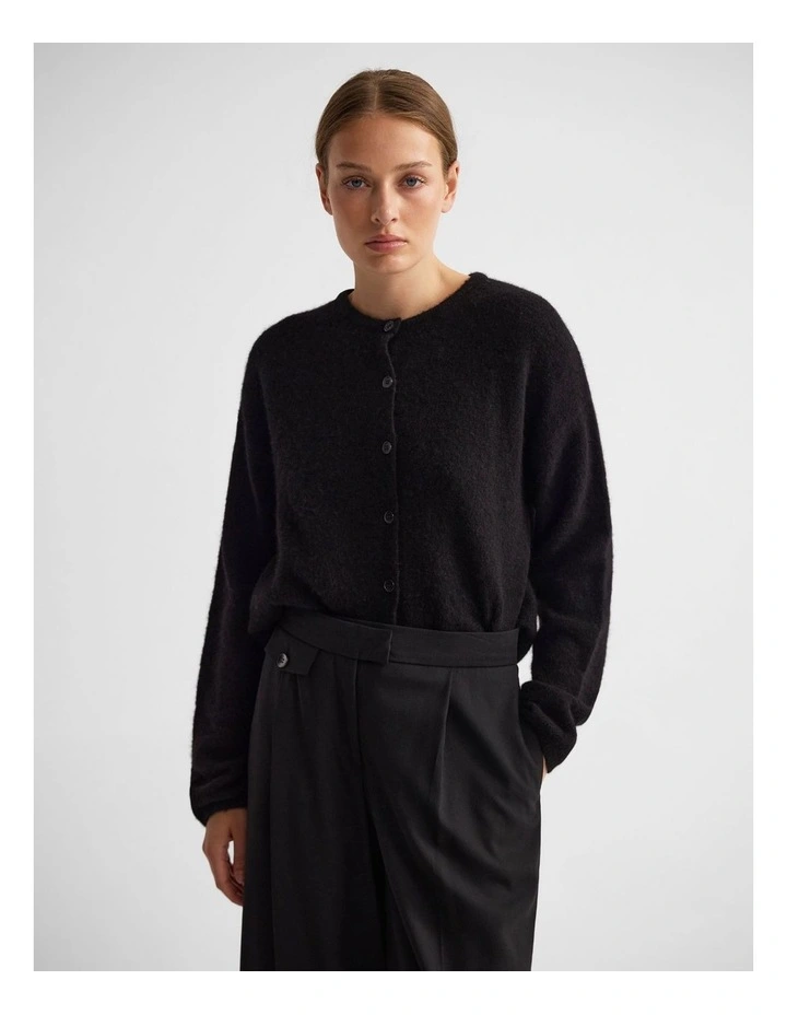 Jessie Wool Cardigan in Black image 1
