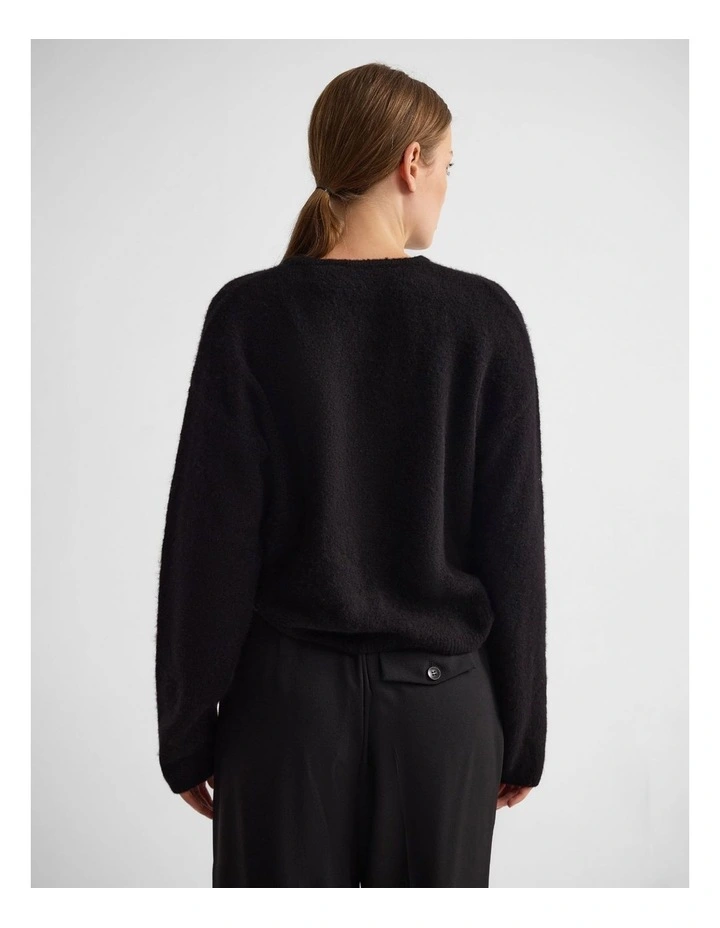 Jessie Wool Cardigan in Black image 2