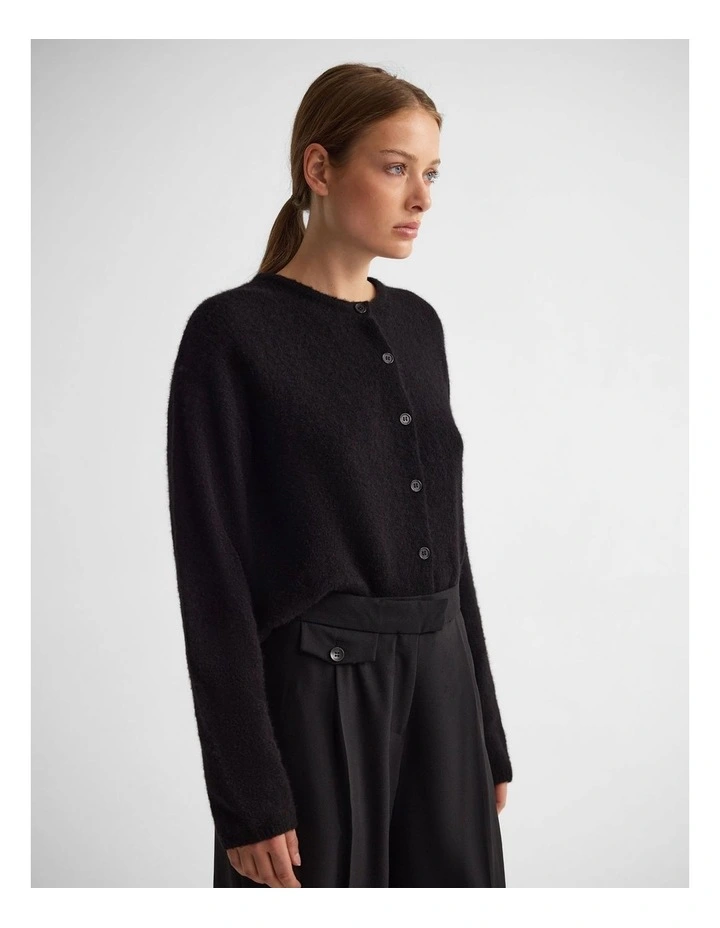 Jessie Wool Cardigan in Black image 3