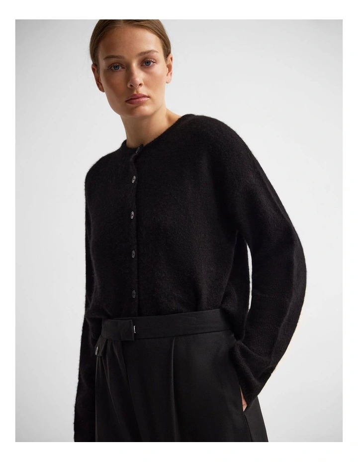 Jessie Wool Cardigan in Black image 4