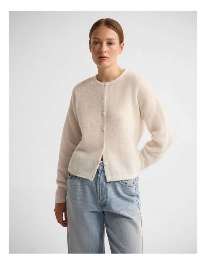 Jessie Wool Cardigan in Ivory image 1