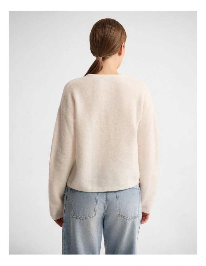 Jessie Wool Cardigan in Ivory image 2