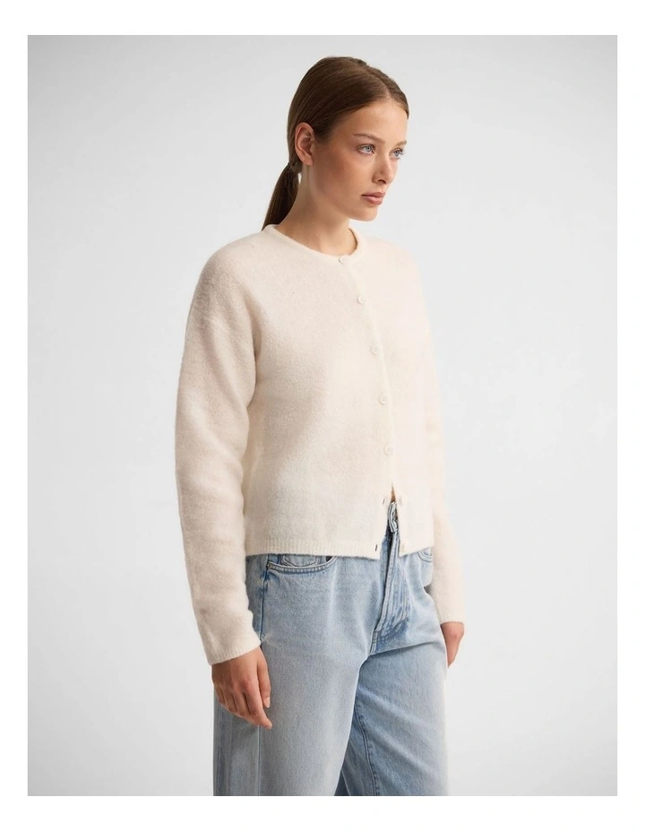 Jessie Wool Cardigan in Ivory image 3