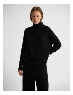 Arabella Wool Blend Knit in Jet Black