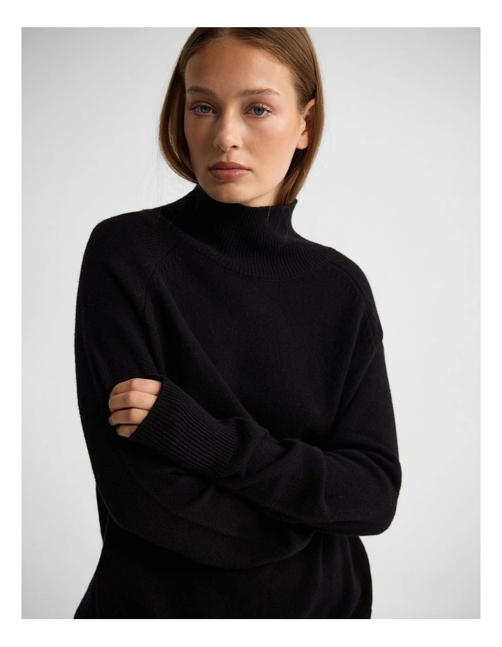 Arabella Wool Blend Knit in Jet Black image 4