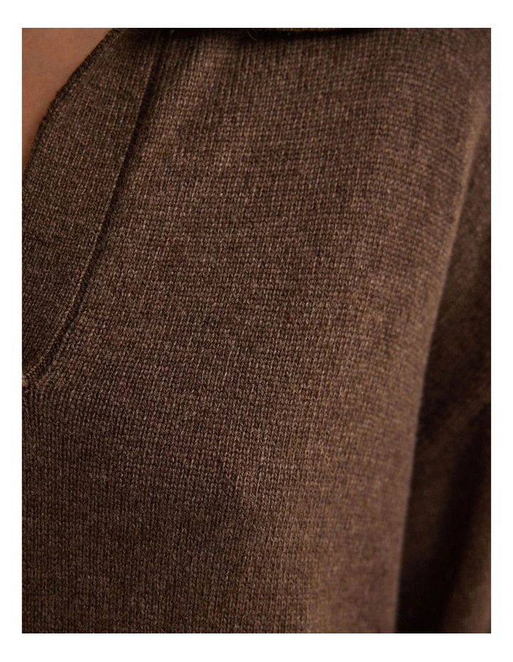Kennedy Wool Blend Polo Dress in Chocolate image 6
