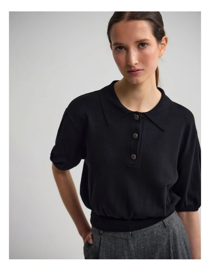 Rose Polo Knitted Top image 4