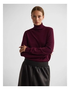 Ela Turtle Neck Knit in Cocoberry