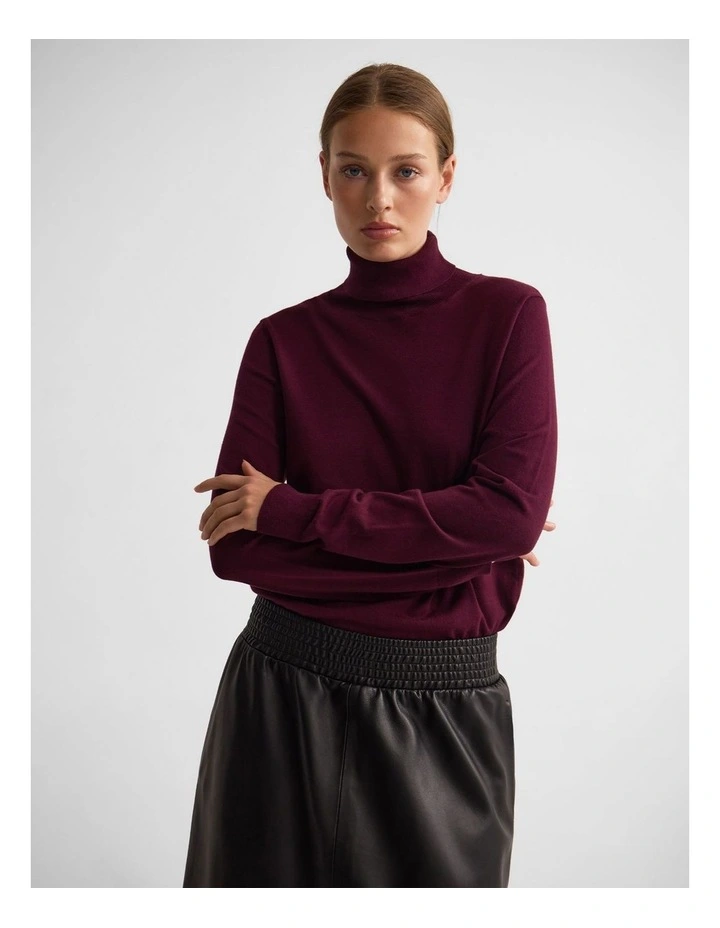 Ela Turtle Neck Knit in Cocoberry image 1