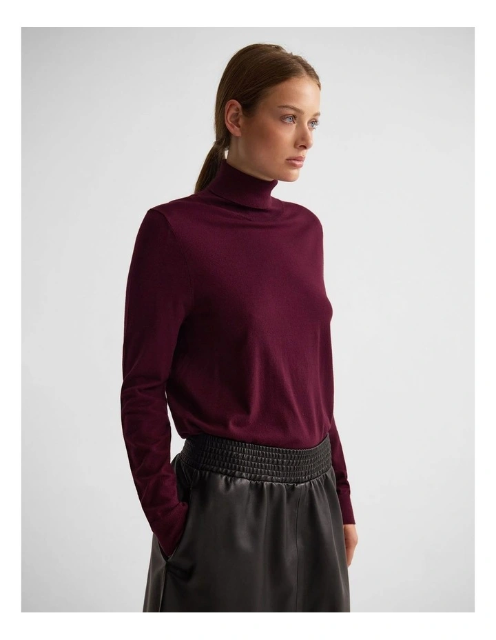 Ela Turtle Neck Knit in Cocoberry image 3