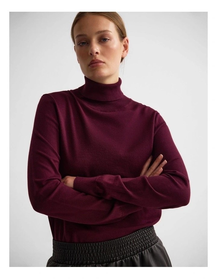 Ela Turtle Neck Knit in Cocoberry image 4