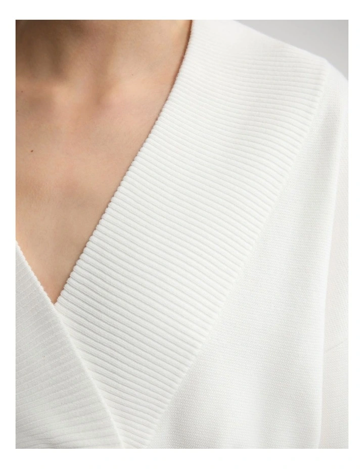 Pia Cotton V-Neck Knit in Ivory image 6