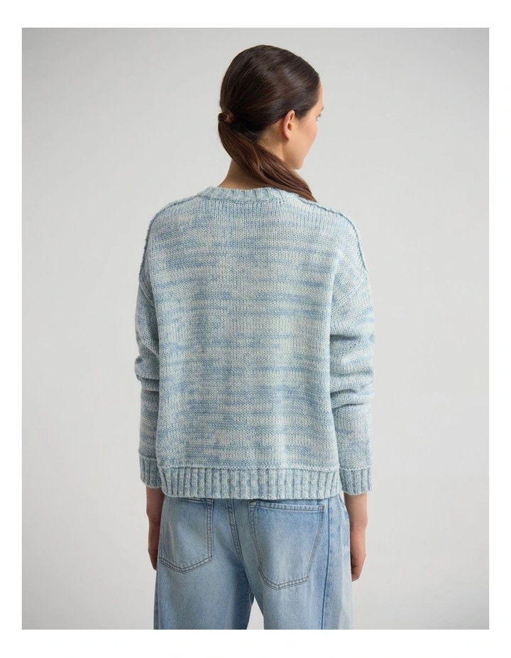 Dasha 2 Colour Cardigan in Blue/Ivory image 2