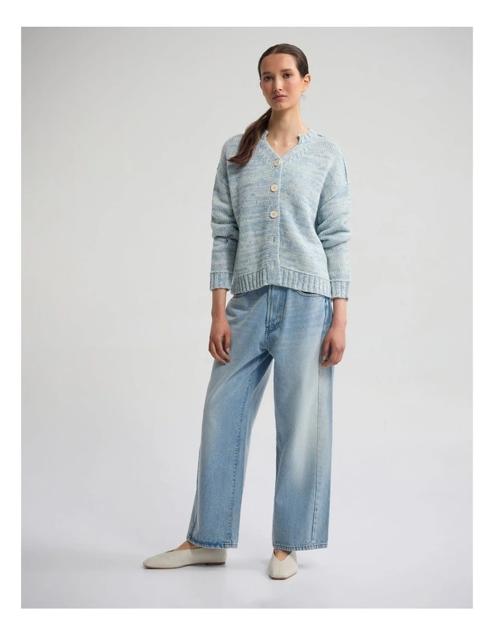 Dasha 2 Colour Cardigan in Blue/Ivory image 6