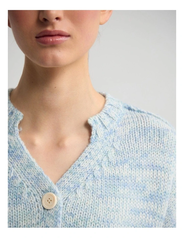 Dasha 2 Colour Cardigan in Blue/Ivory image 7