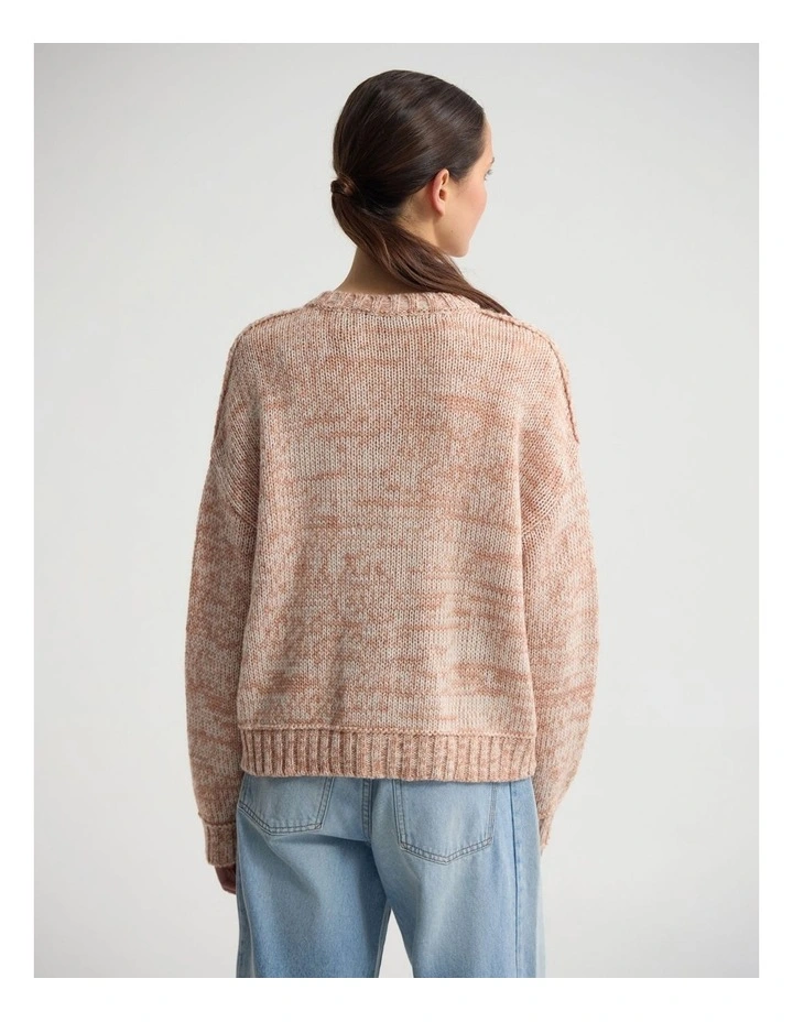 Dasha 2 Colour Cardigan in Clay/Ivory image 2