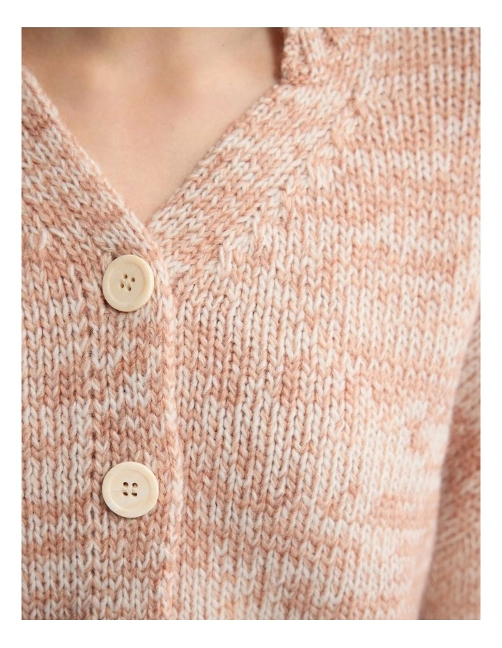 Dasha 2 Colour Cardigan in Clay/Ivory image 6