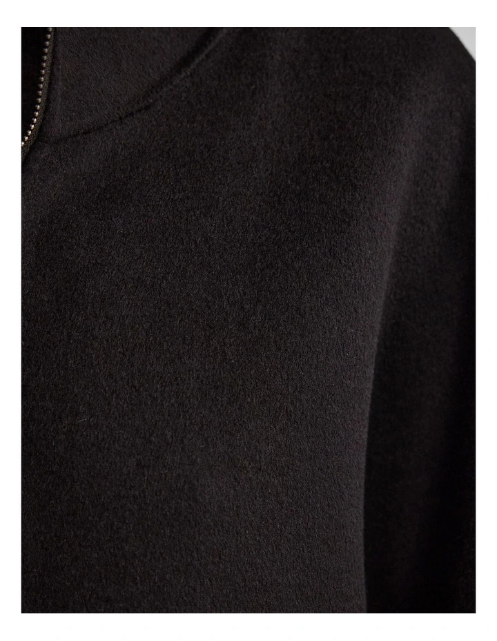 Elodie Wool Blend Cape in Black image 6