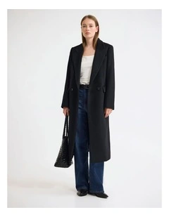 Saskia Wool Rich Coat in Black