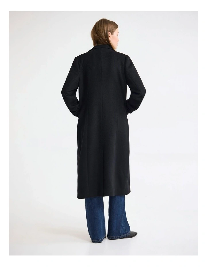 Saskia Wool Rich Coat in Black image 2