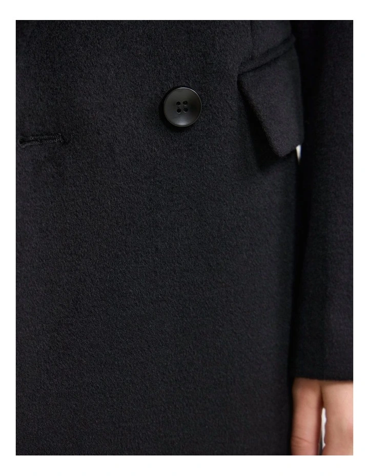 Saskia Wool Rich Coat in Black image 6