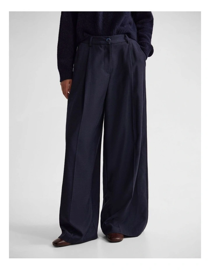 Margot Pure Wool Pant in Navy image 1