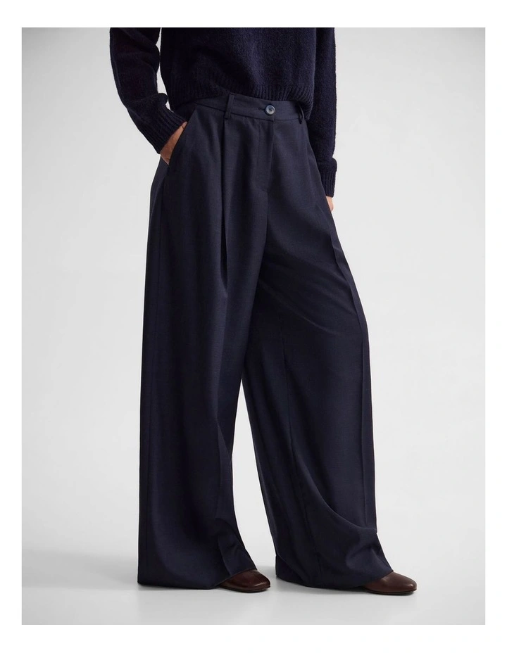 Margot Pure Wool Pant in Navy image 3