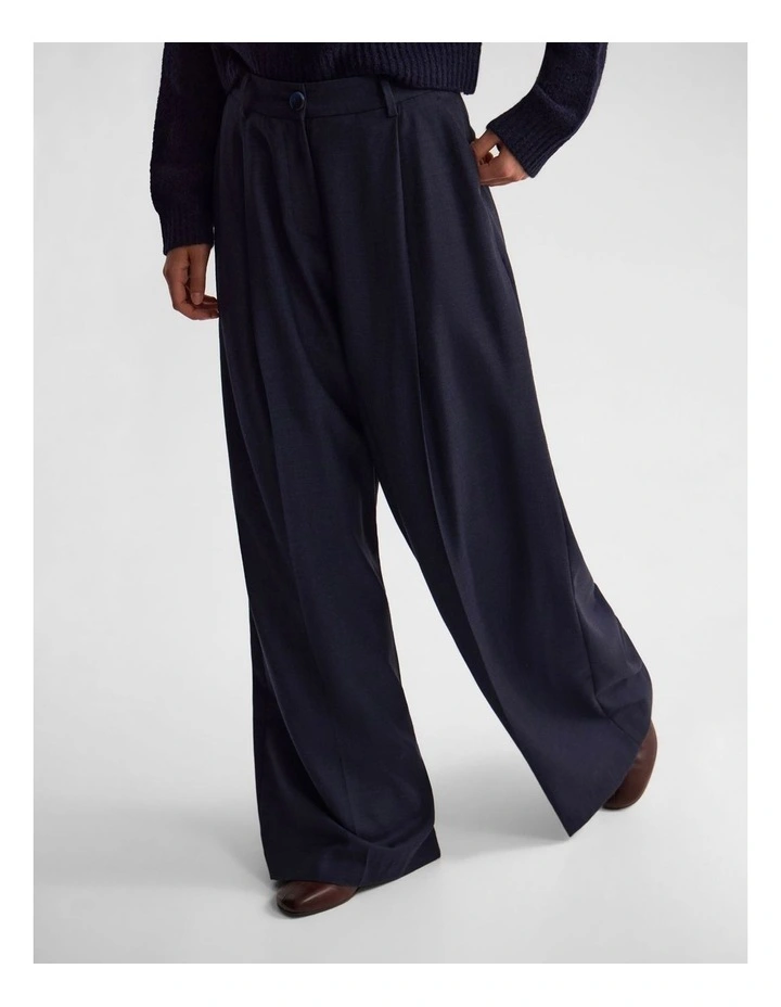 Margot Pure Wool Pant in Navy image 4
