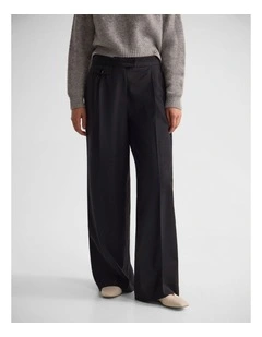 Belle Wool Pant in Charcoal