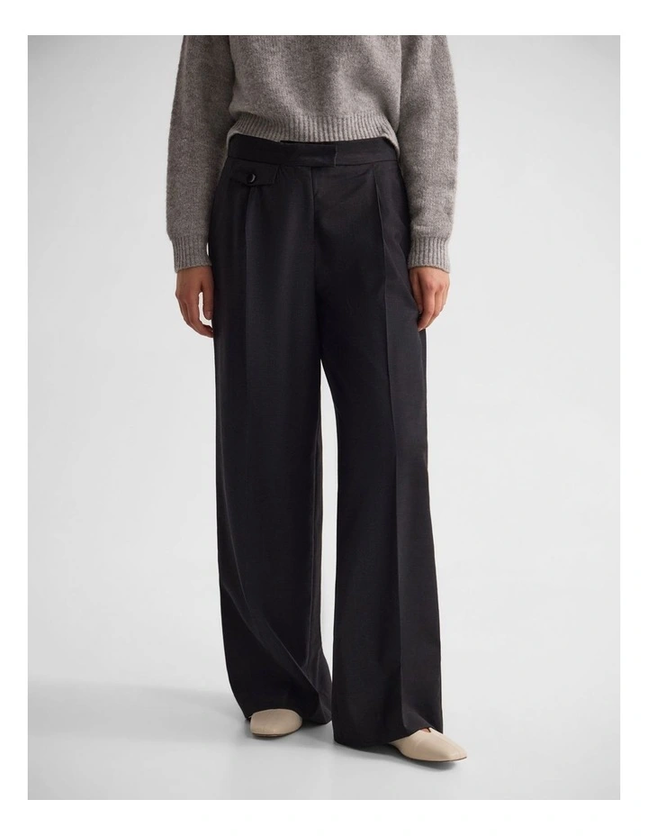 Belle Wool Pant in Charcoal image 1