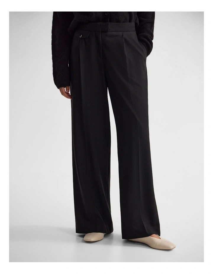 Belle Wool Pant in Black image 1