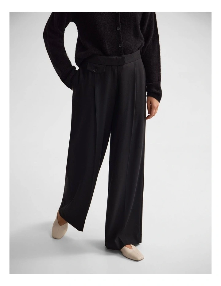 Belle Wool Pant in Black image 4
