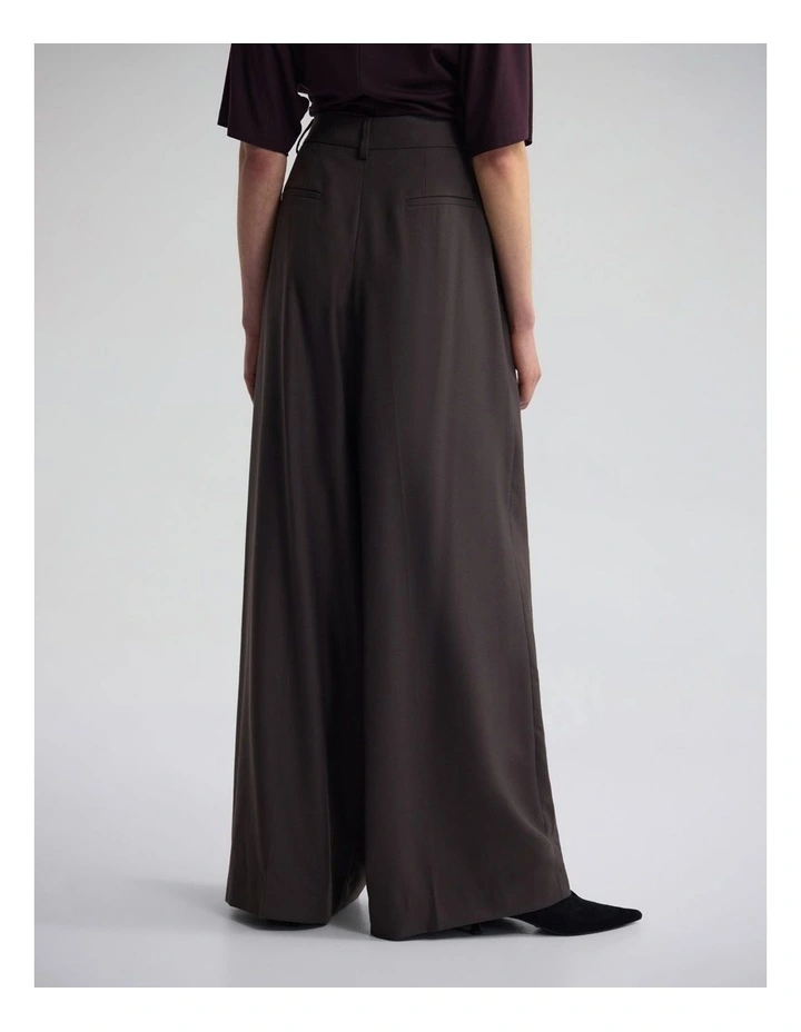 Margot Pure Wool Pant in Brown image 2