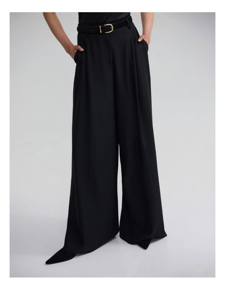 Margot Pure Wool Pant in Black image 1