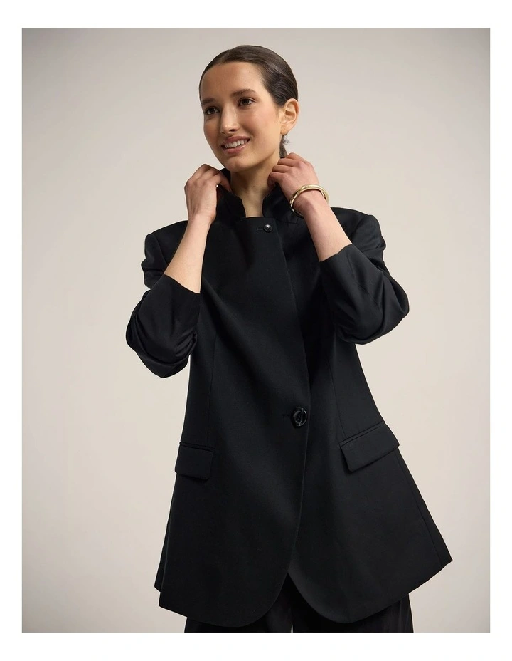 Calliope Pure Wool Blazer in Black image 1
