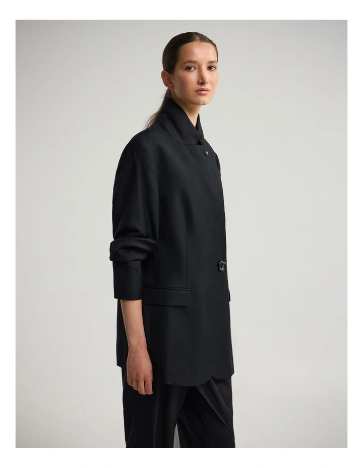 Calliope Pure Wool Blazer in Black image 3