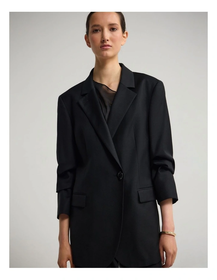 Calliope Pure Wool Blazer in Black image 5
