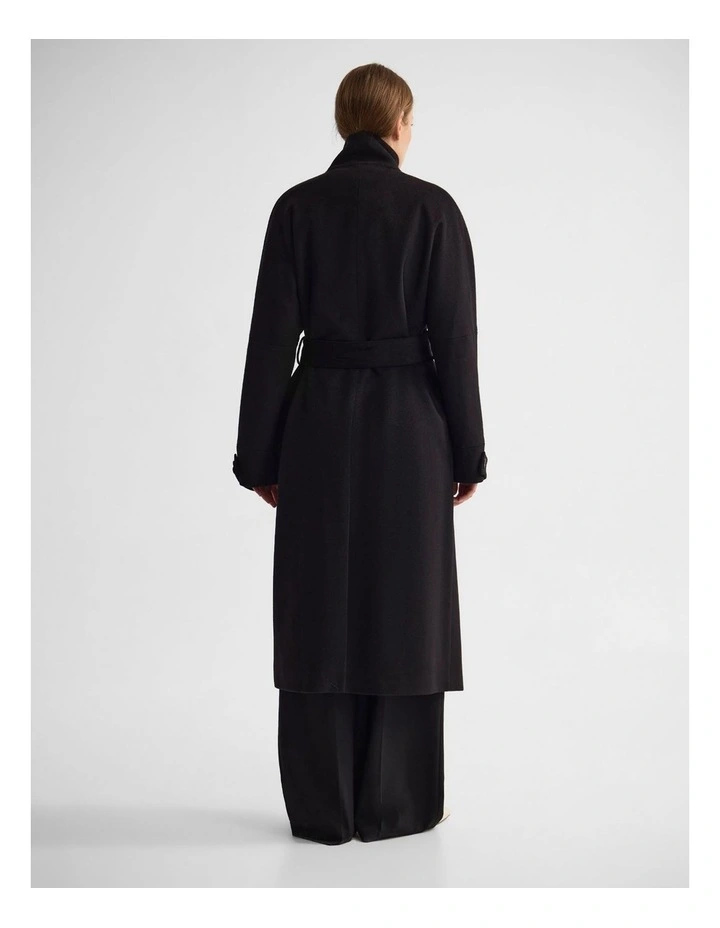 Kerry Funnel Collar Duffle Coat in Black image 2